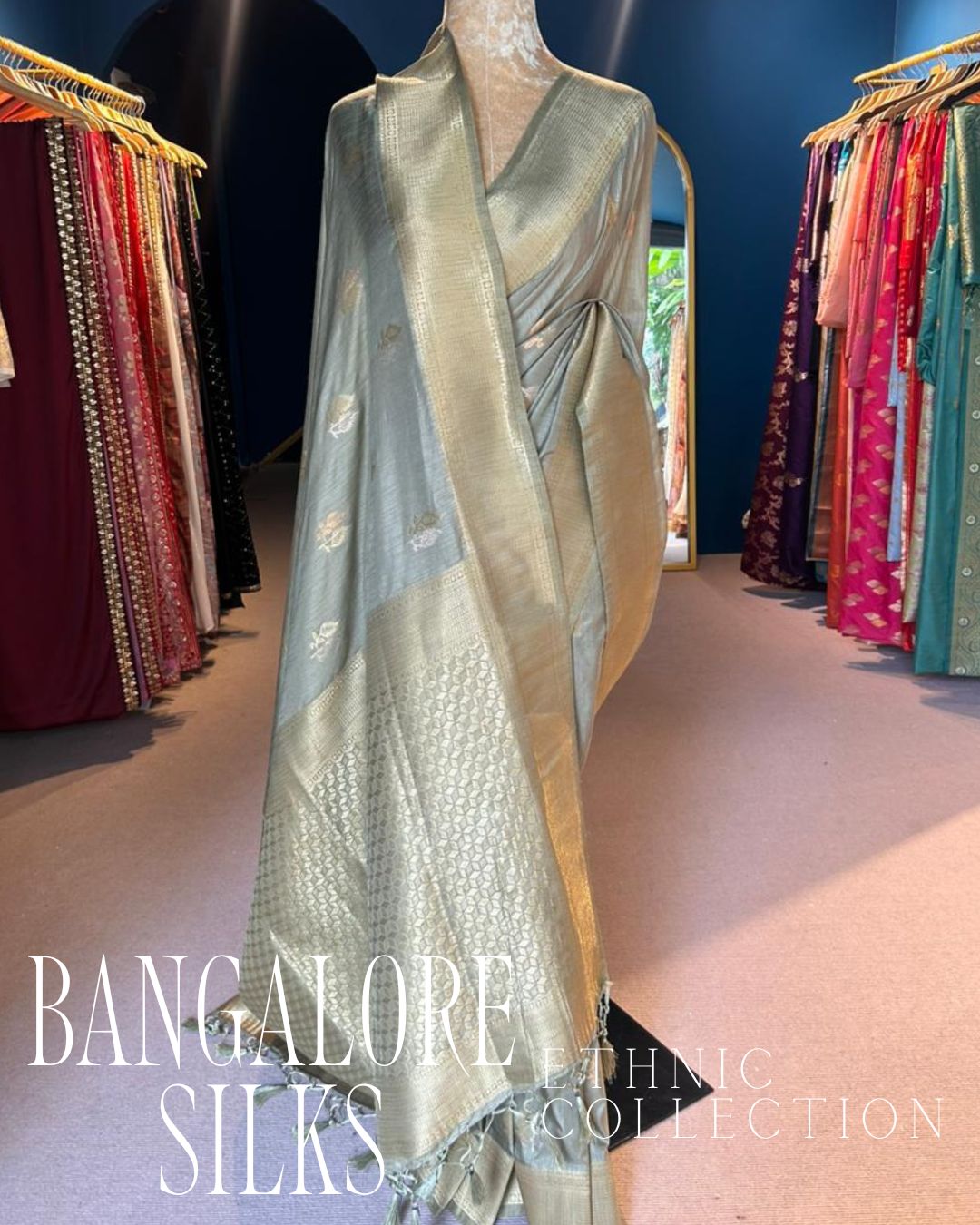 Bangalore Silks - Olive green (0134)