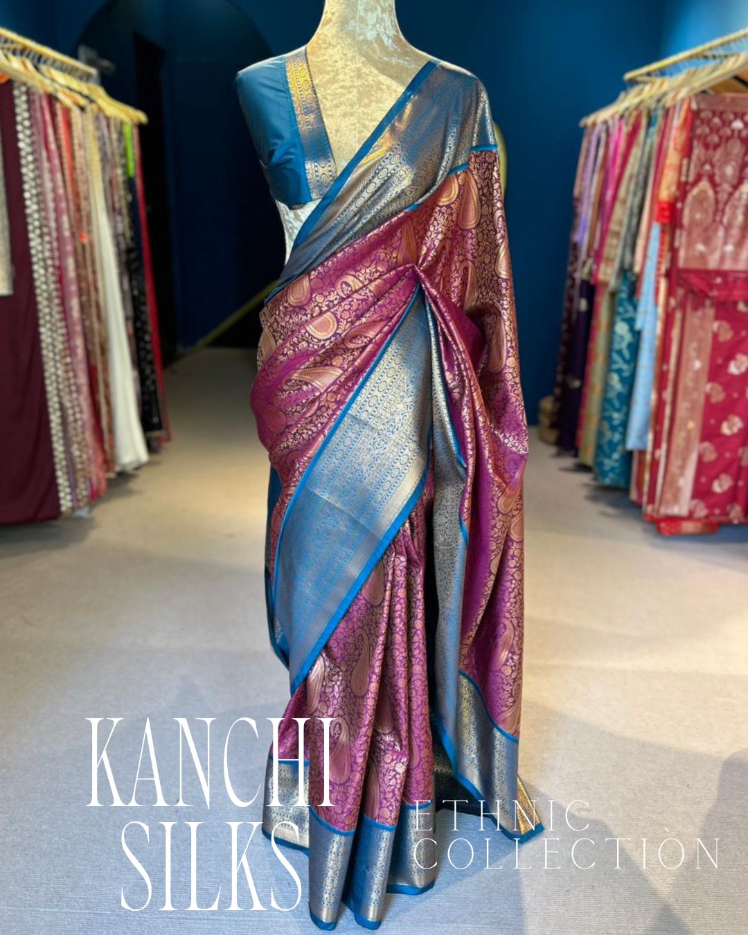 Kanchi Silk Saree - Purple Brocade (0036)