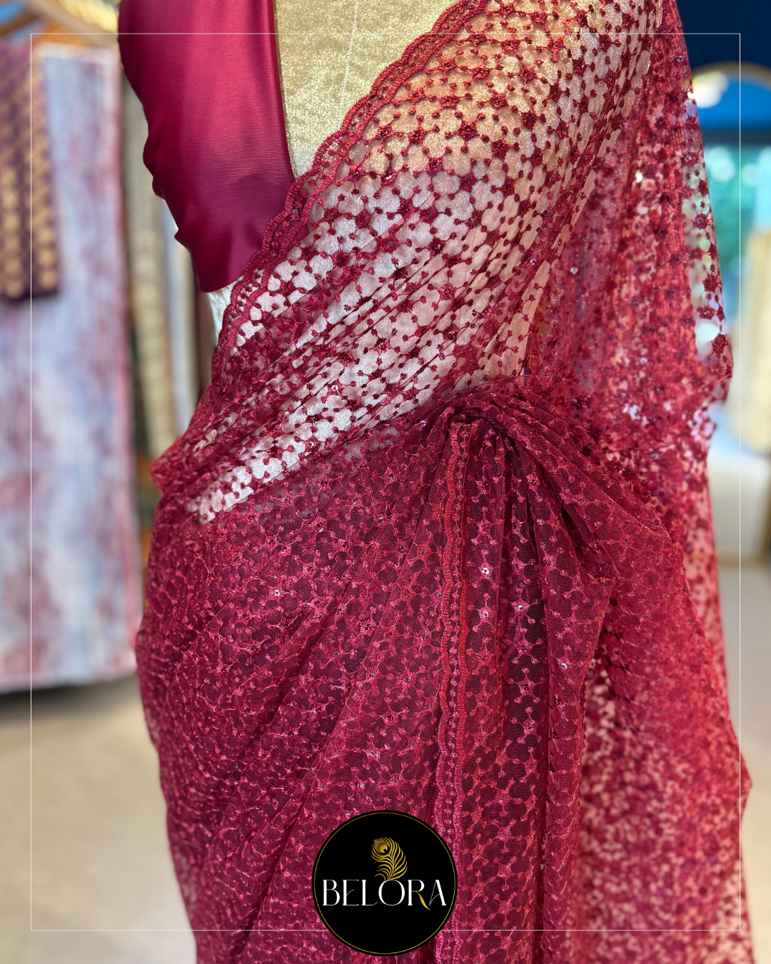 Monsoon Muse: Maroon Lace