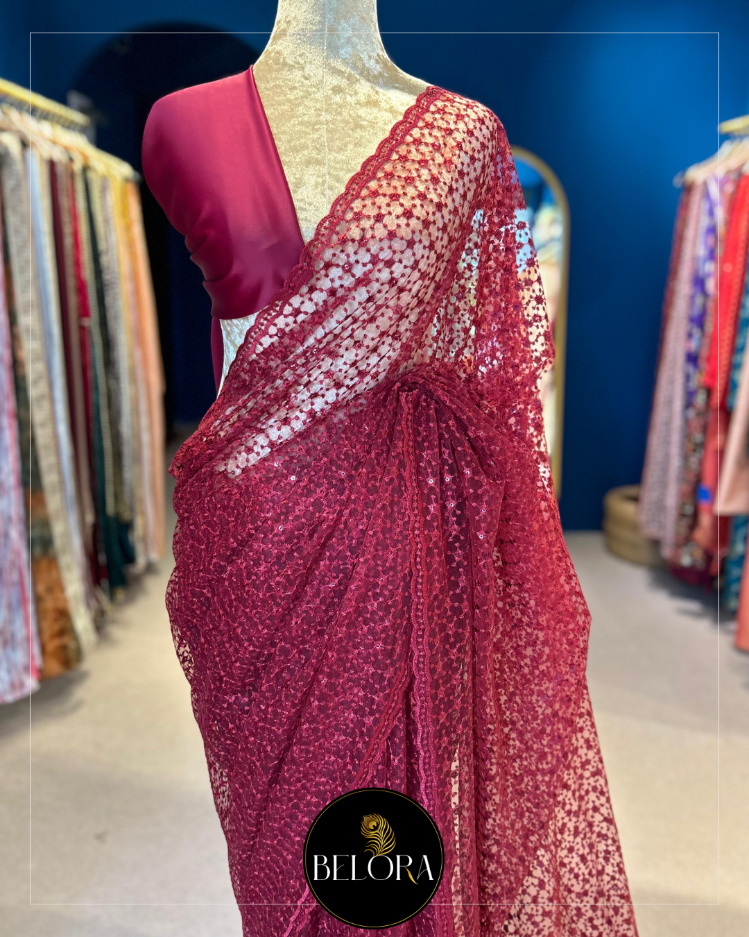 Monsoon Muse: Maroon Lace