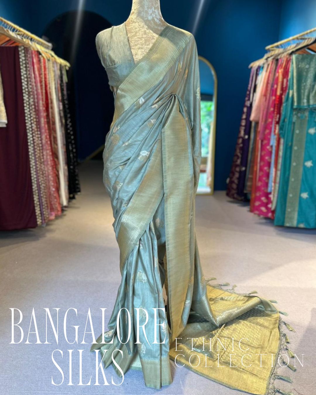 Bangalore Silks - Olive green (0134)