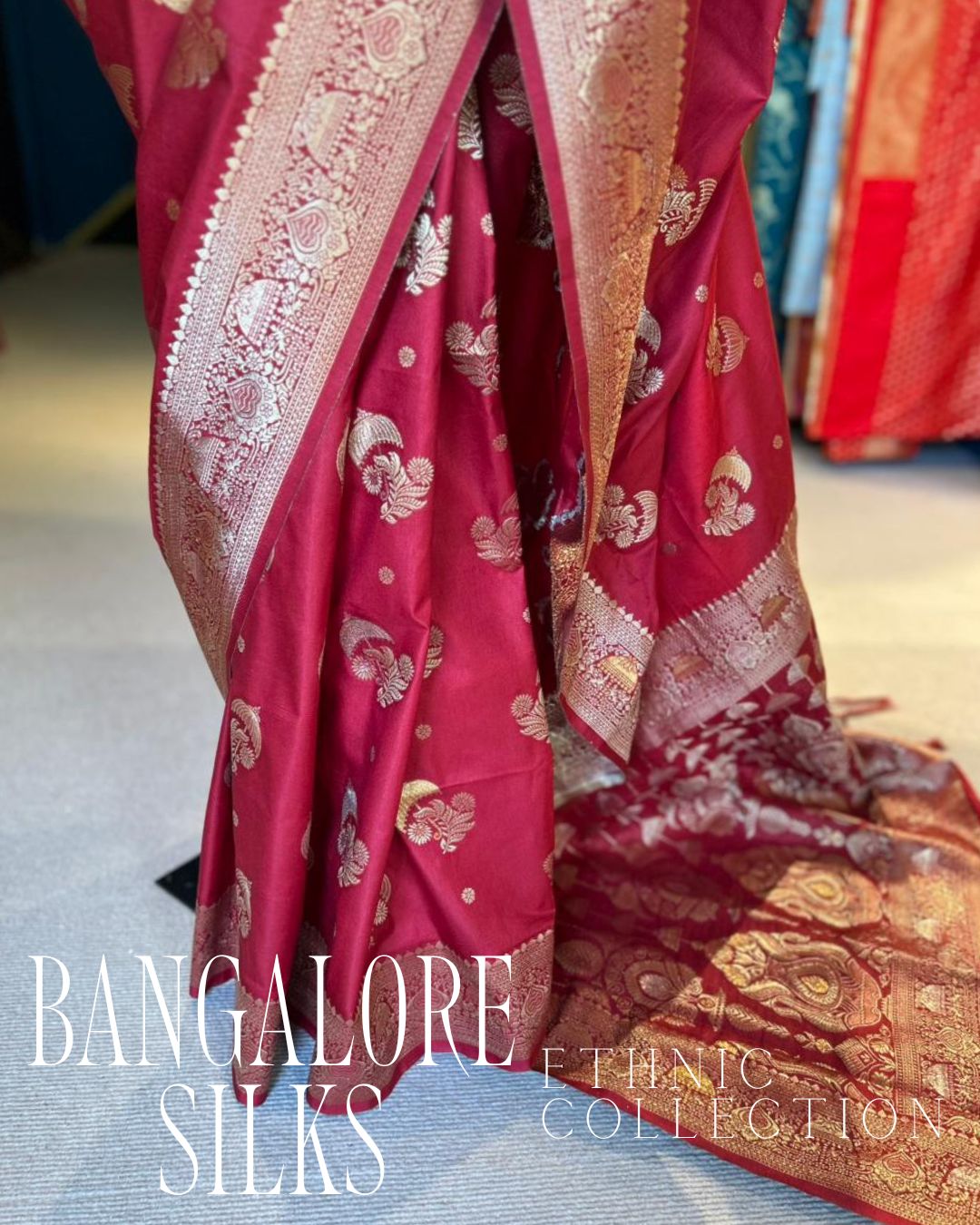 Bangalore Silks - Red  (0128)