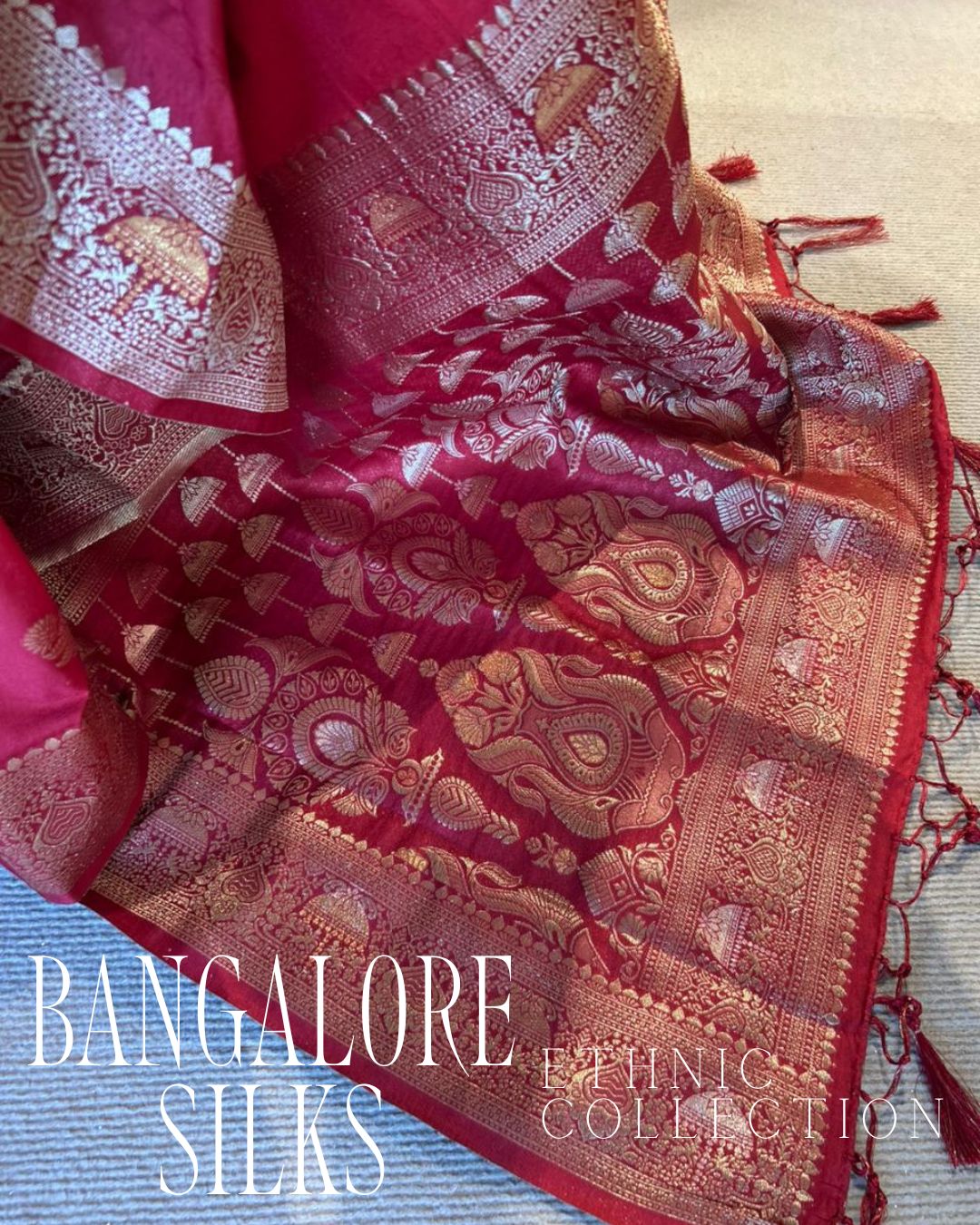 Bangalore Silks - Red  (0128)