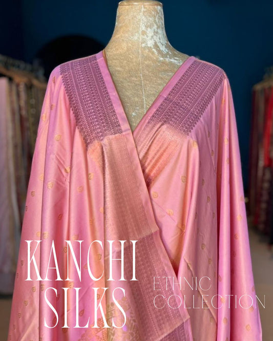 Kanchi Silk Saree - Peach