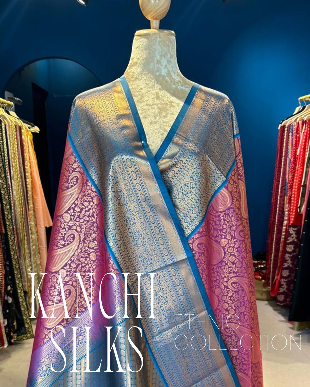 Kanchi Silk Saree - Purple Brocade