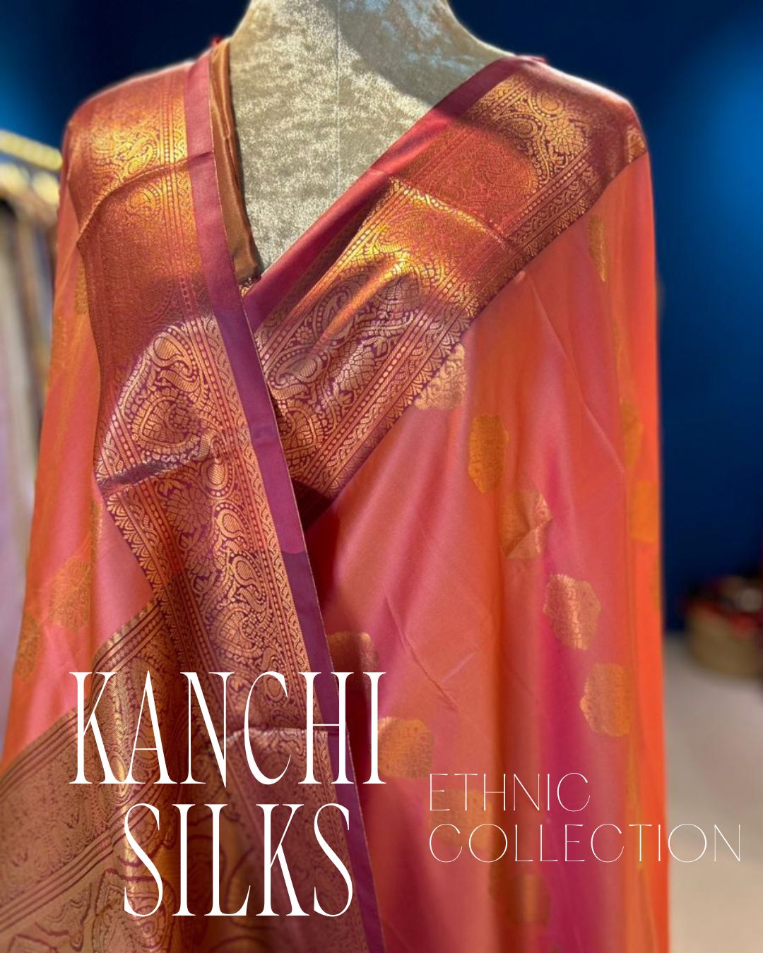Kanchi Silk Saree - Orange