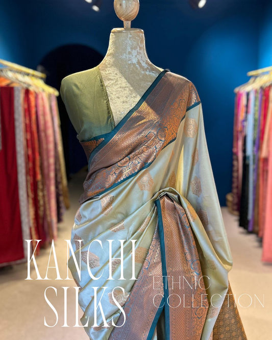 Kanchi Silk Saree - Beige