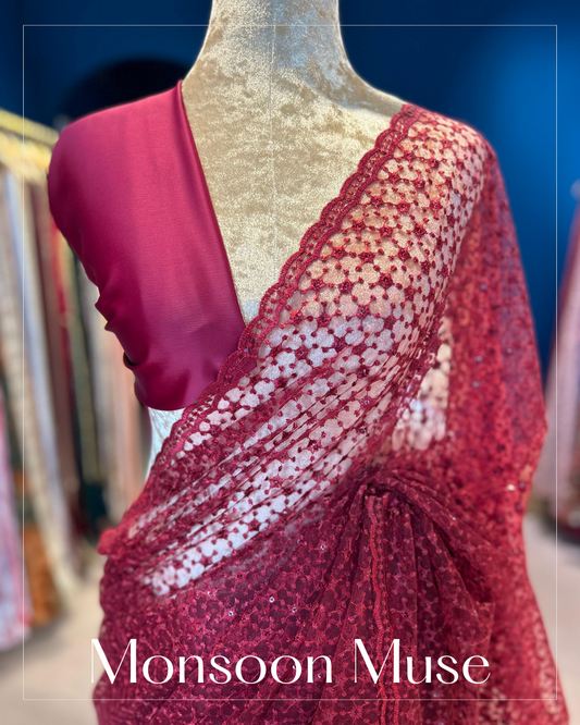Monsoon Muse: Maroon Lace