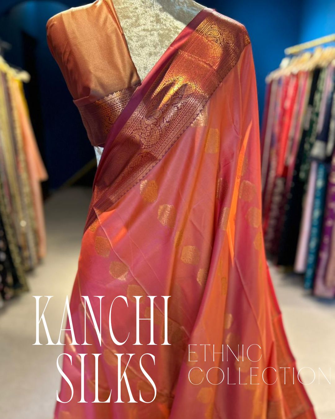 Kanchi Silk Saree - Orange