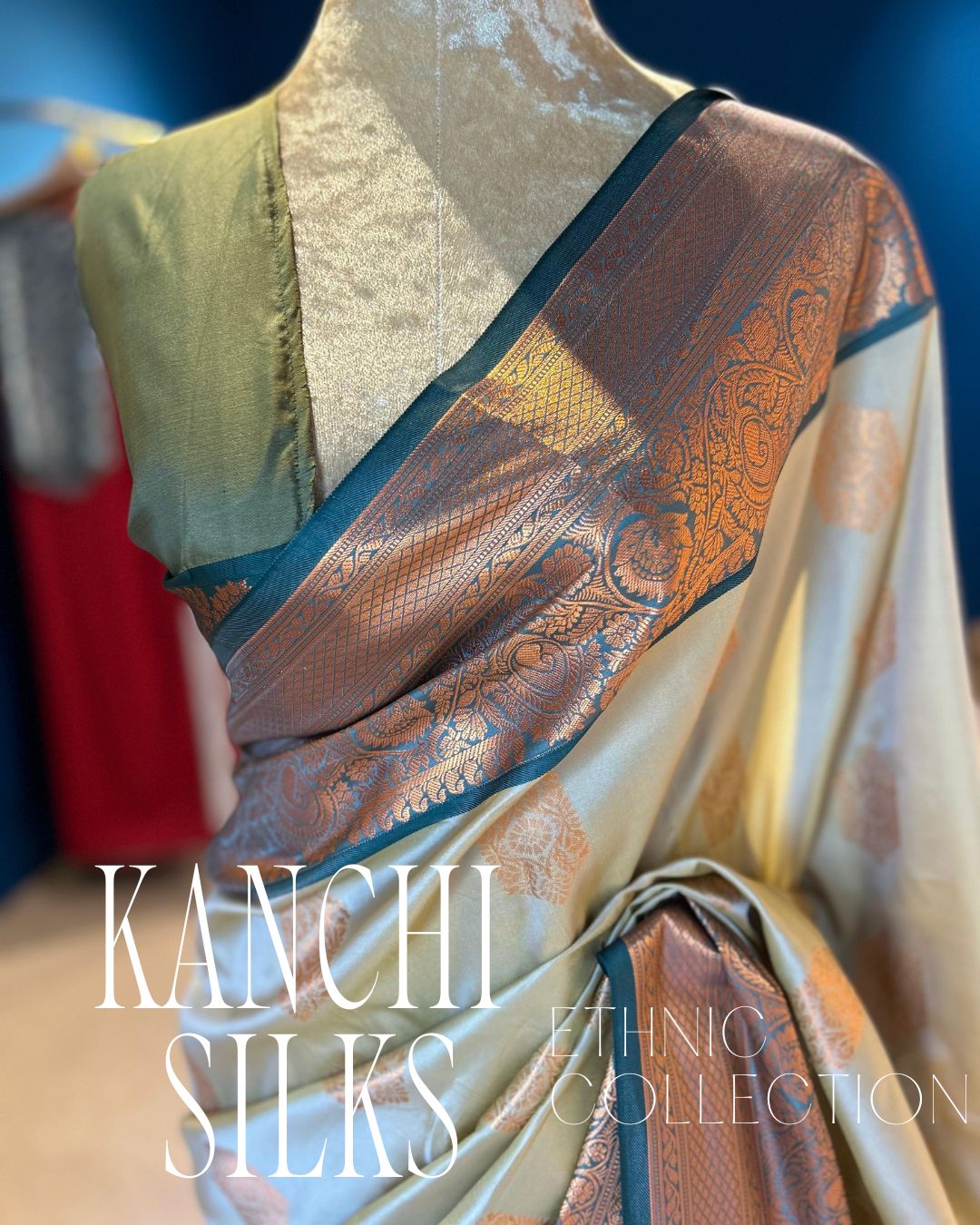 Kanchi Silk Saree - Beige