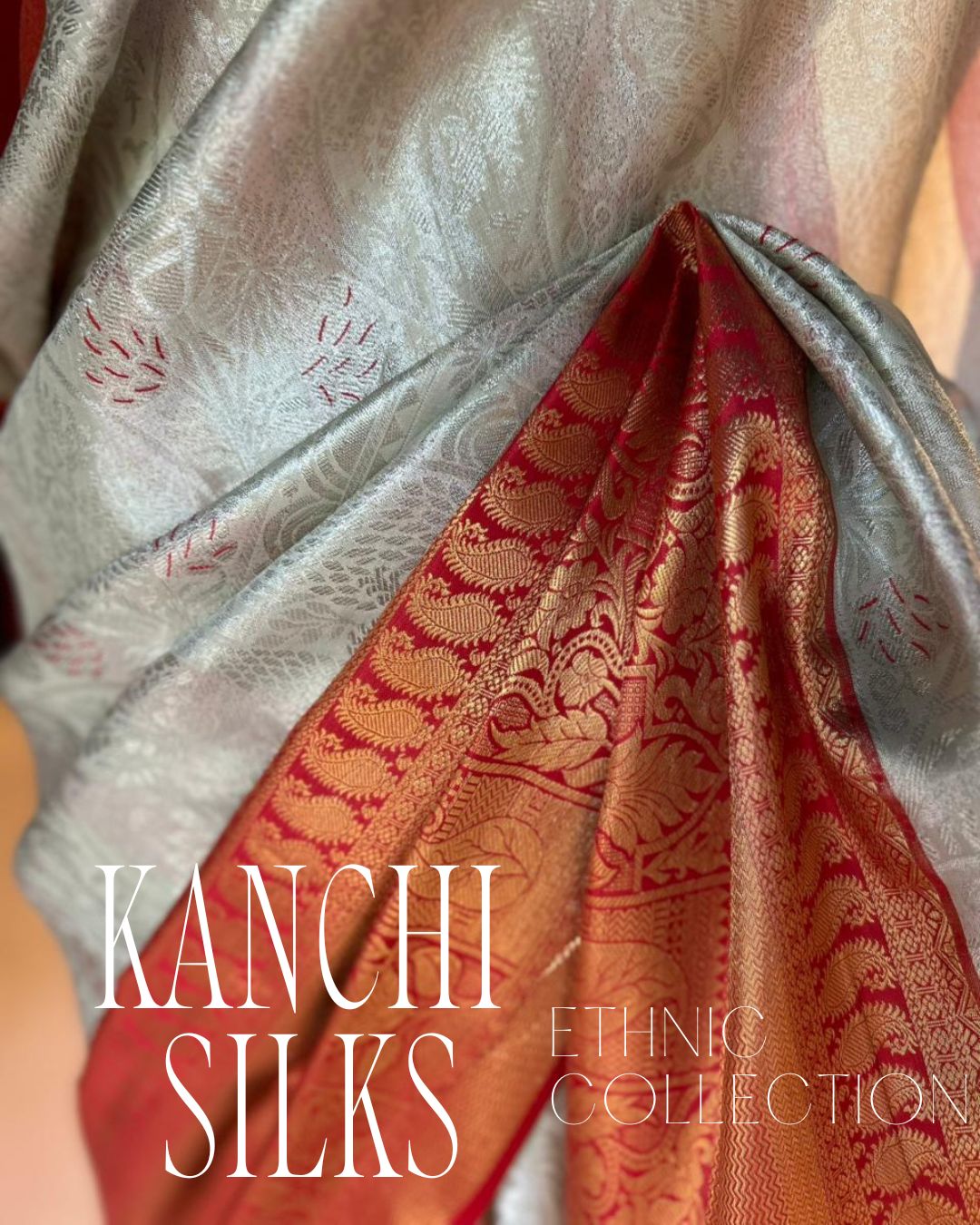 Kanchi Silk Saree - White Brocade