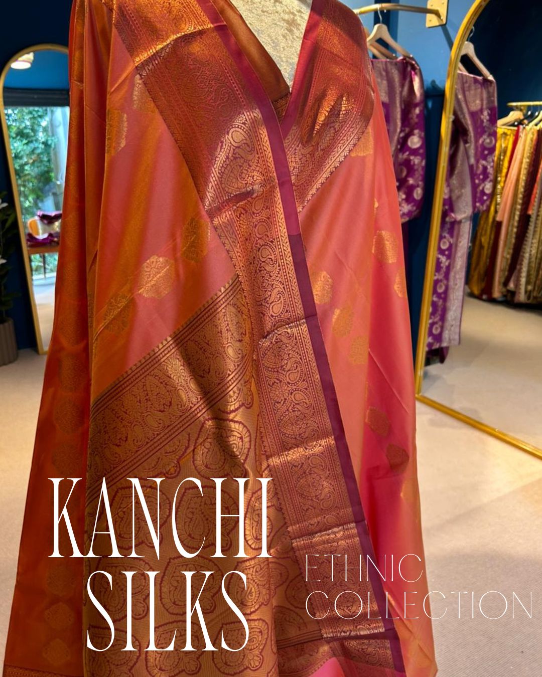Kanchi Silk Saree - Orange