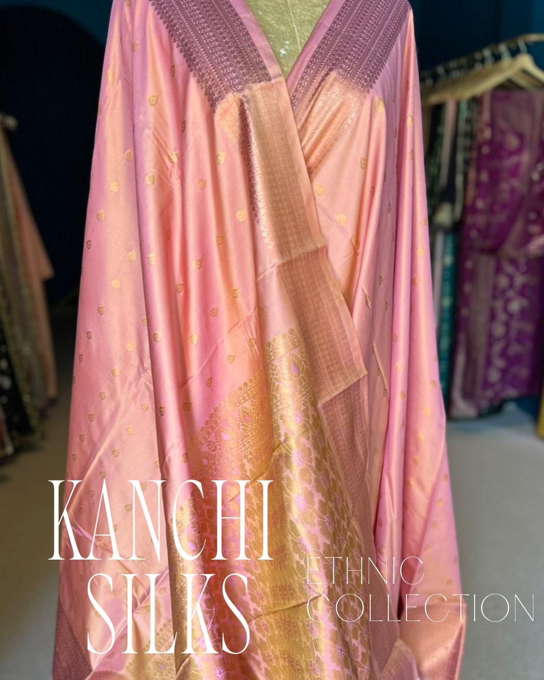 Kanchi Silk Saree - Peach