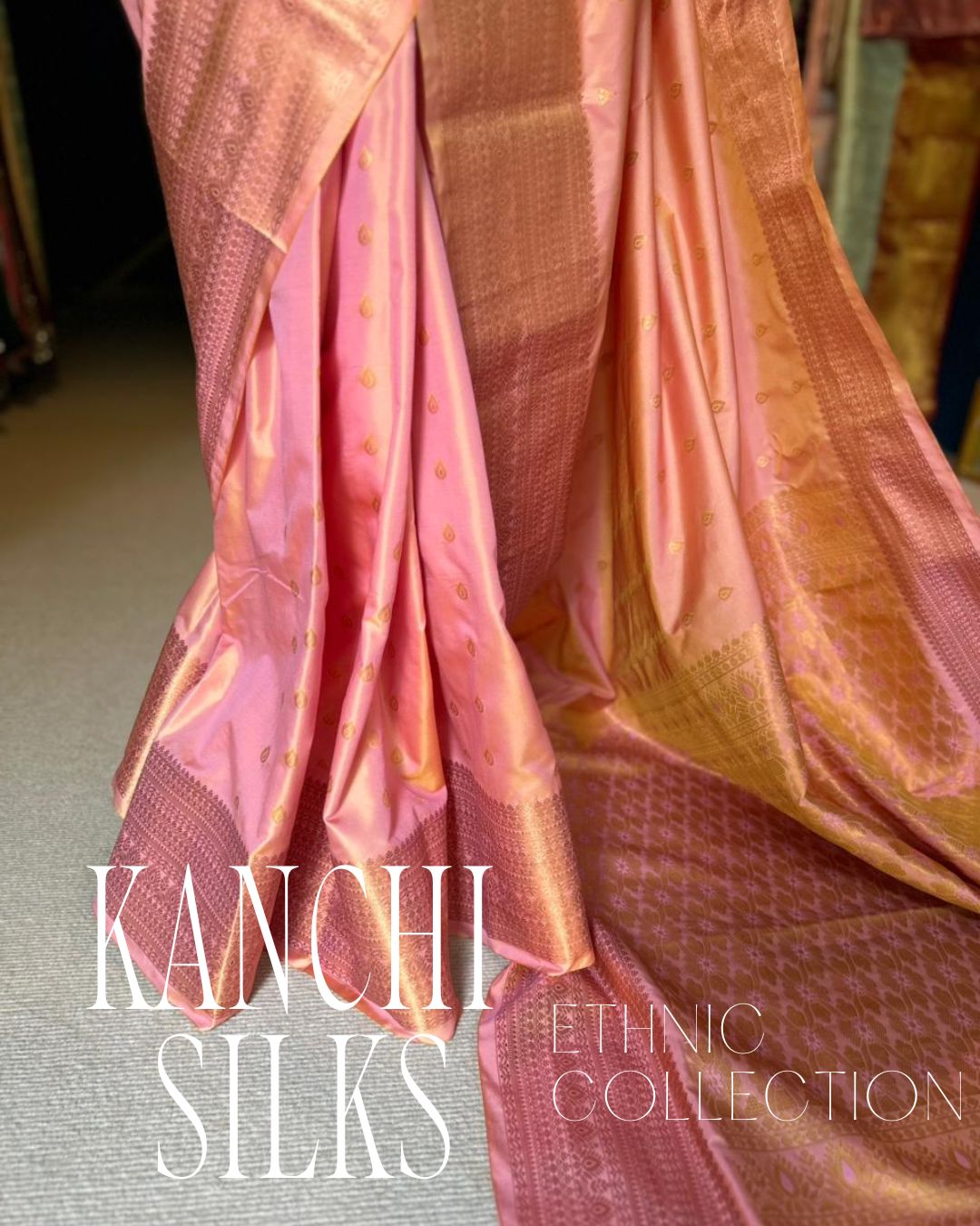 Kanchi Silk Saree - Peach