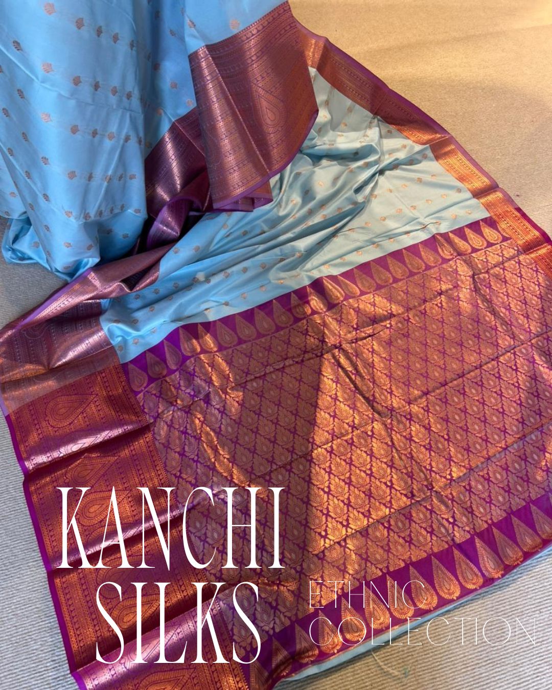 Kanchi Silk Saree - Light Blue