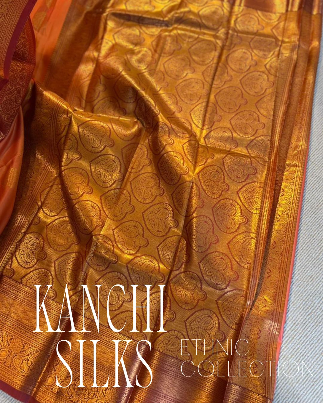 Kanchi Silk Saree - Orange