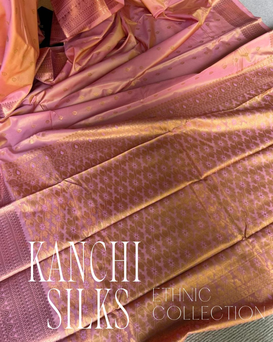 Kanchi Silk Saree - Peach