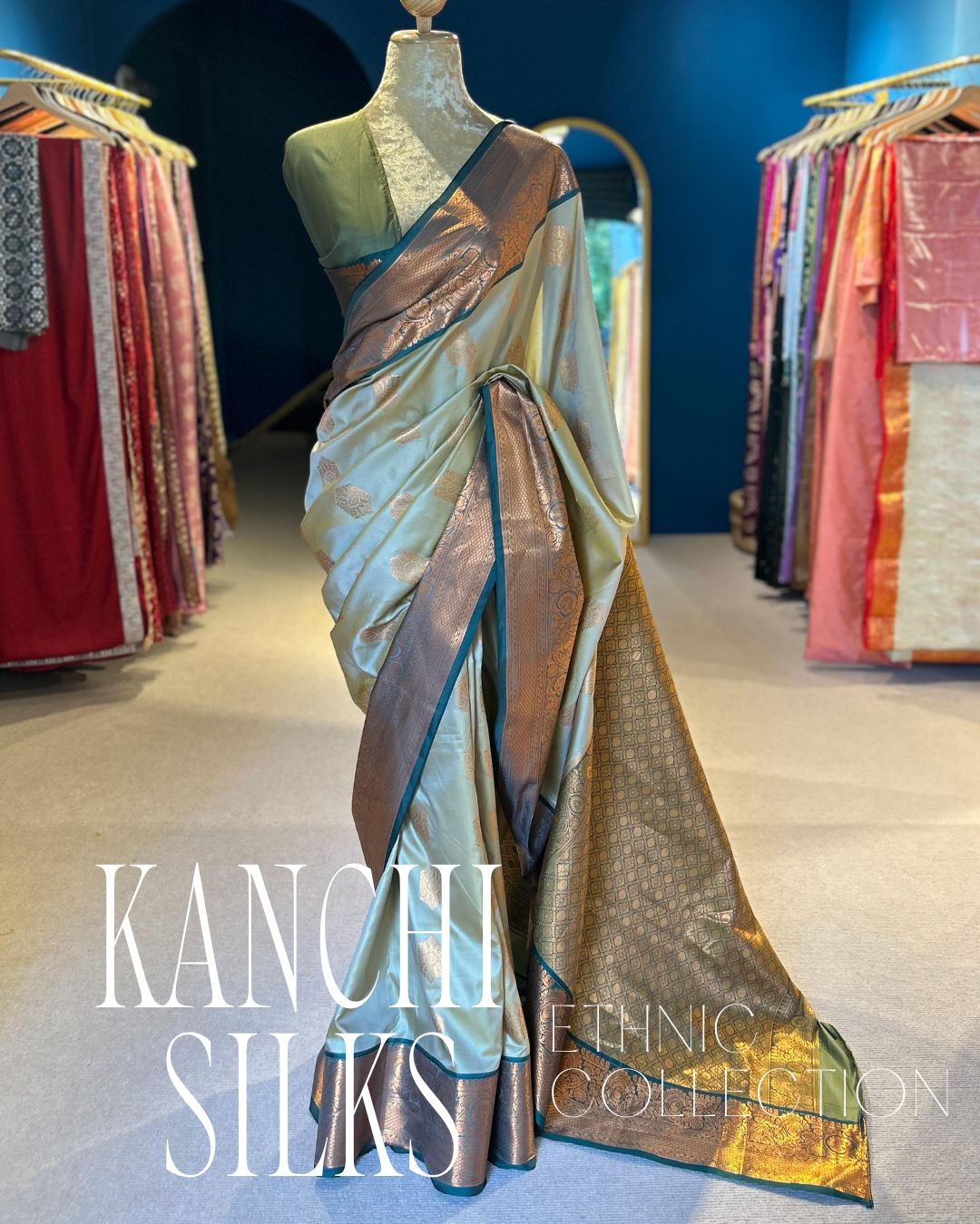 Kanchi Silk Saree - Beige