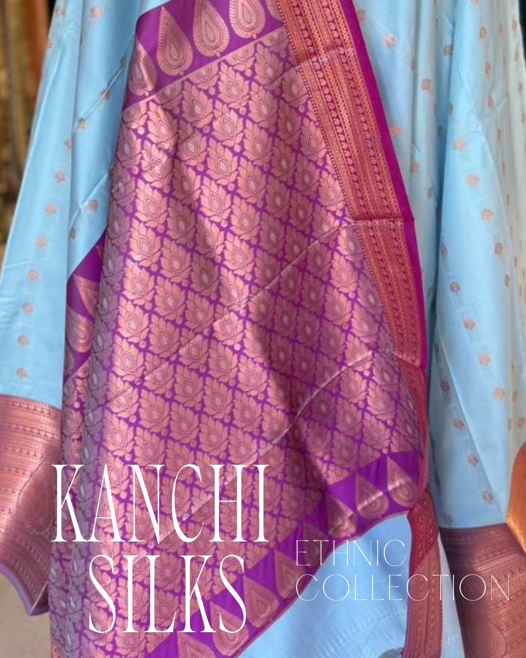 Kanchi Silk Saree - Light Blue