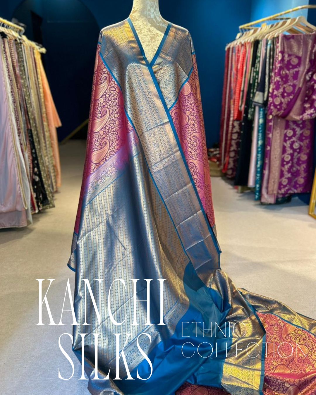 Kanchi Silk Saree - Purple Brocade