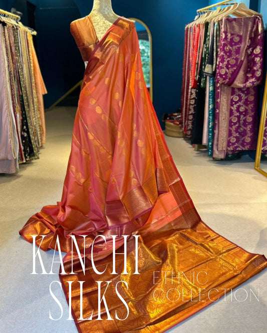 Kanchi Silk Saree - Orange
